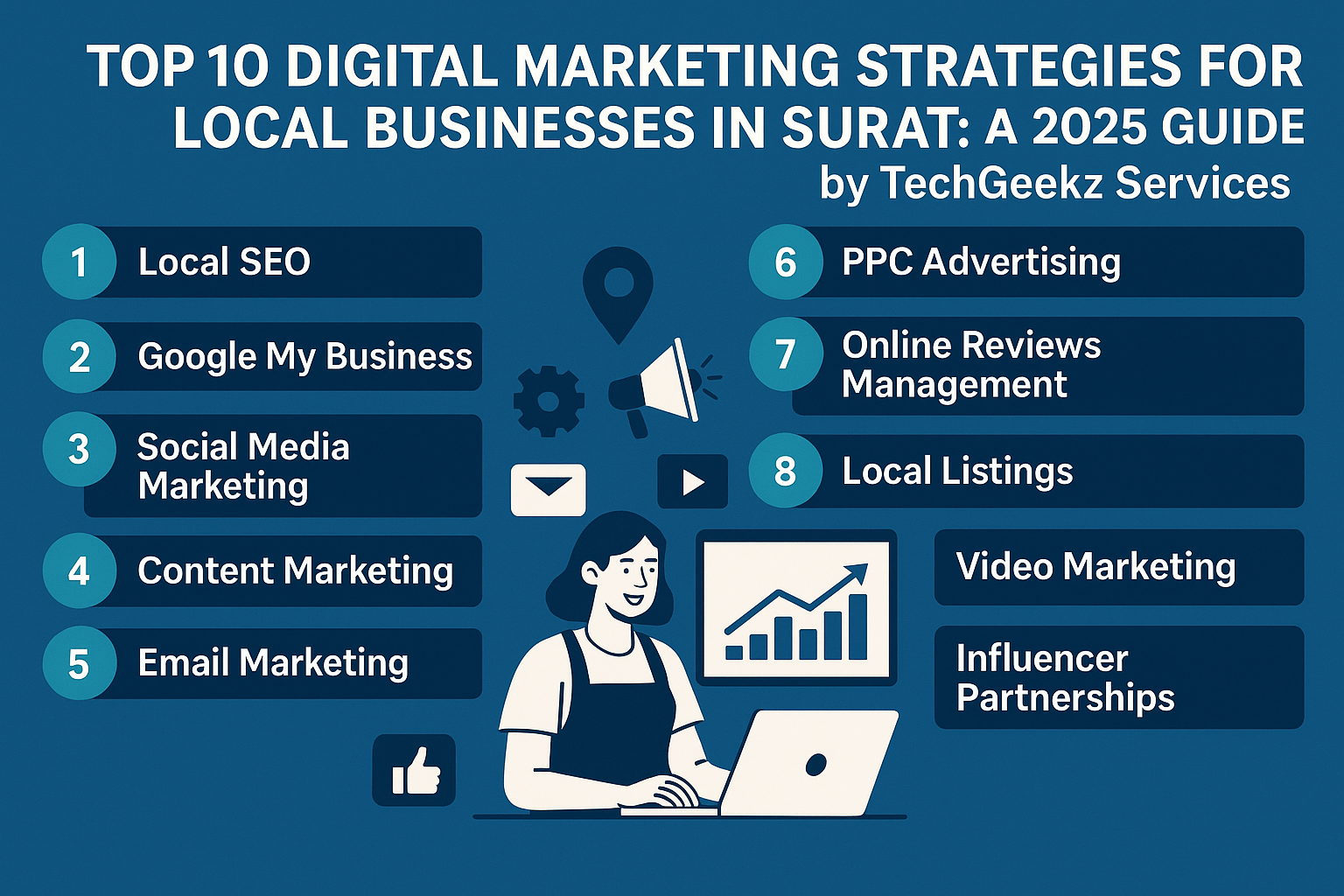Top 10 Digital Marketing Strategies for Local Businesses in Surat: A 2025 Guide by TechGeekz Services