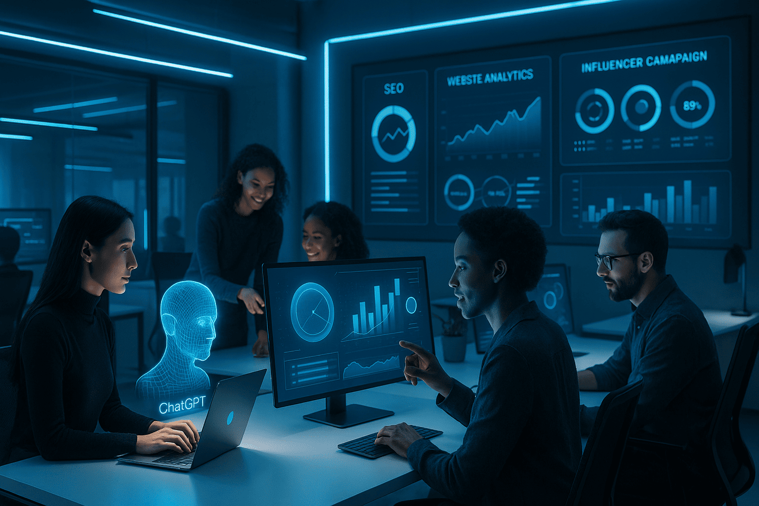 How AI is transforming digital agencies in 2025 with AI co-pilots in marketing, ChatGPT for agencies, SEO tools, website development, influencer marketing, and performance marketing dashboards